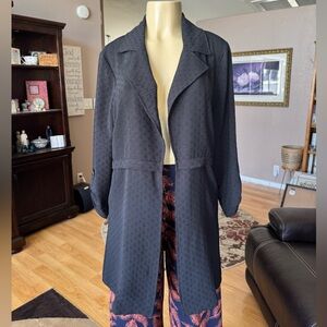 SoHo Apparel Ltd. black long roll tab sleeves open cardigan-size M